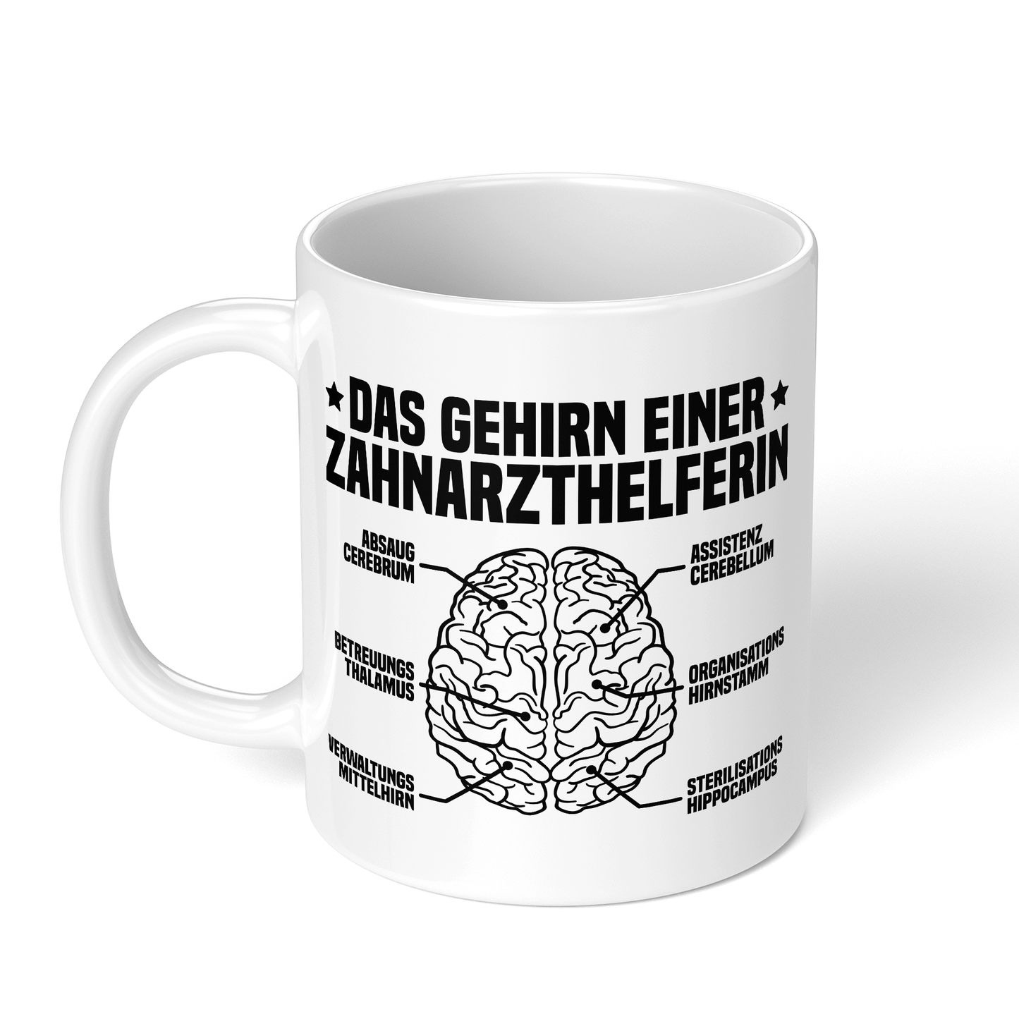 CupHaven® Zahnarzthelferin Tasse - Das Gehirn einer Zahnarzthelferin - Geschenk für Zahnmedizinische Fachangestellte oder ZFAs