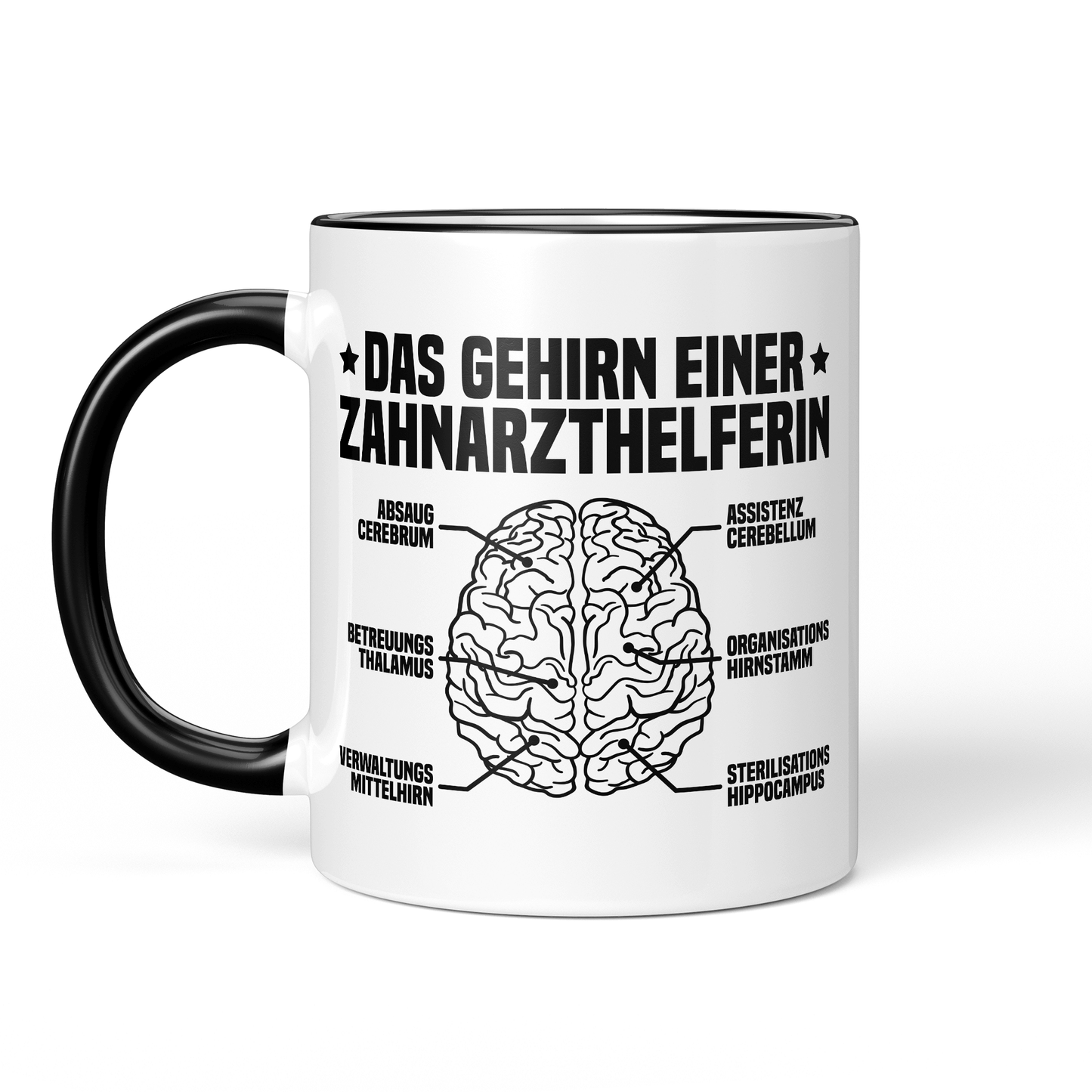CupHaven® Zahnarzthelferin Tasse - Das Gehirn einer Zahnarzthelferin - Geschenk für Zahnmedizinische Fachangestellte oder ZFAs