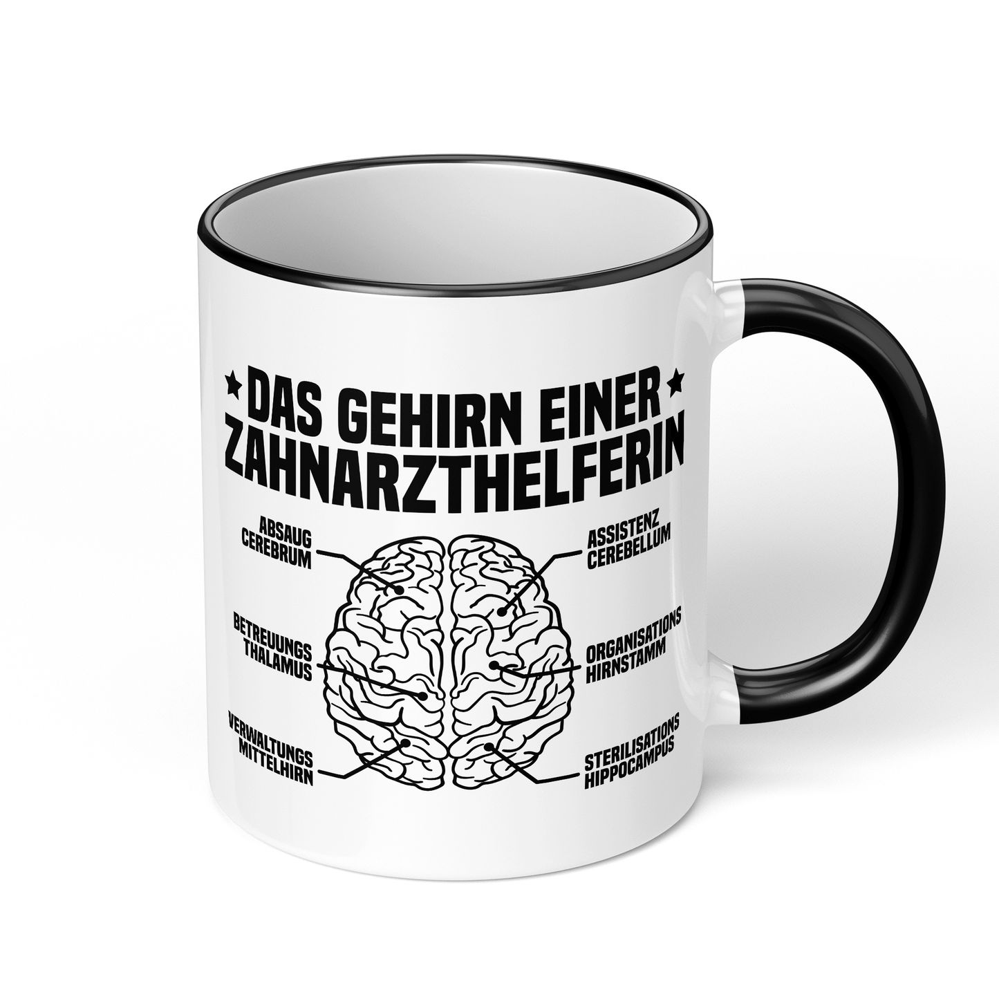 CupHaven® Zahnarzthelferin Tasse - Das Gehirn einer Zahnarzthelferin - Geschenk für Zahnmedizinische Fachangestellte oder ZFAs