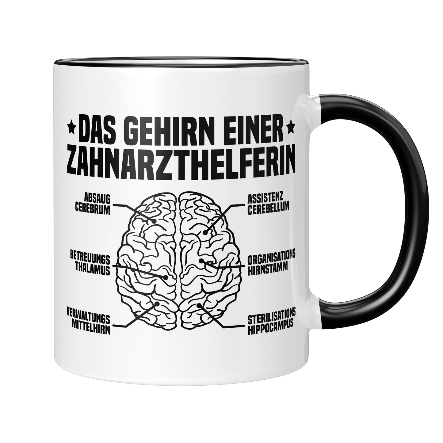 CupHaven® Zahnarzthelferin Tasse - Das Gehirn einer Zahnarzthelferin - Geschenk für Zahnmedizinische Fachangestellte oder ZFAs