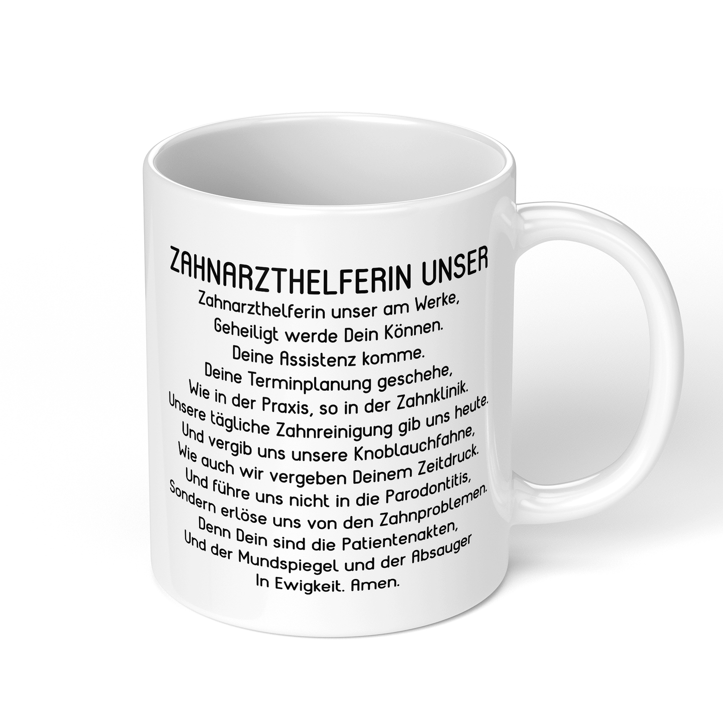 CupHaven® Zahnarzthelferin Tasse - "Zahnarzthelferin Unser"-Gebet - Geschenk für Zahnmedizinische Fachangestellte oder ZFAs