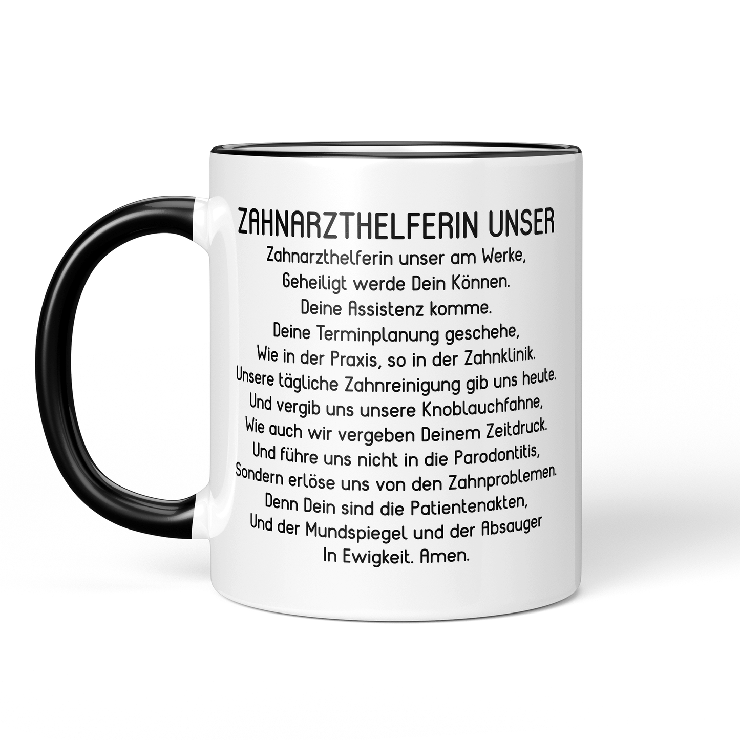 CupHaven® Zahnarzthelferin Tasse - "Zahnarzthelferin Unser"-Gebet - Geschenk für Zahnmedizinische Fachangestellte oder ZFAs