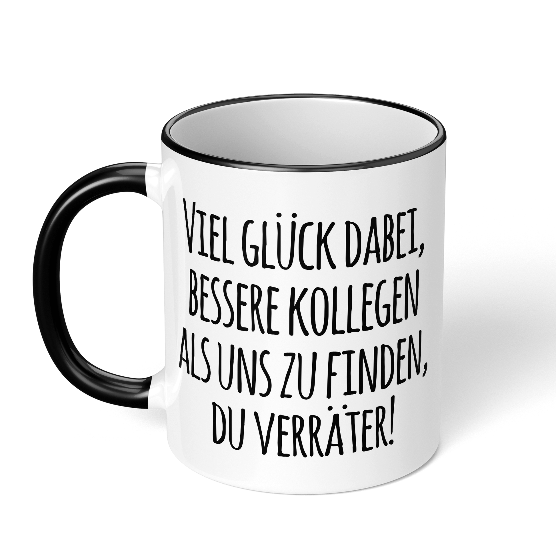 CupHaven® Abschied Kollege Tasse - Viel Glück, Du Verräter! - Geschenk für Kollegen oder Kollegin zum Jobwechsel bzw. als Abschiedsgeschenk