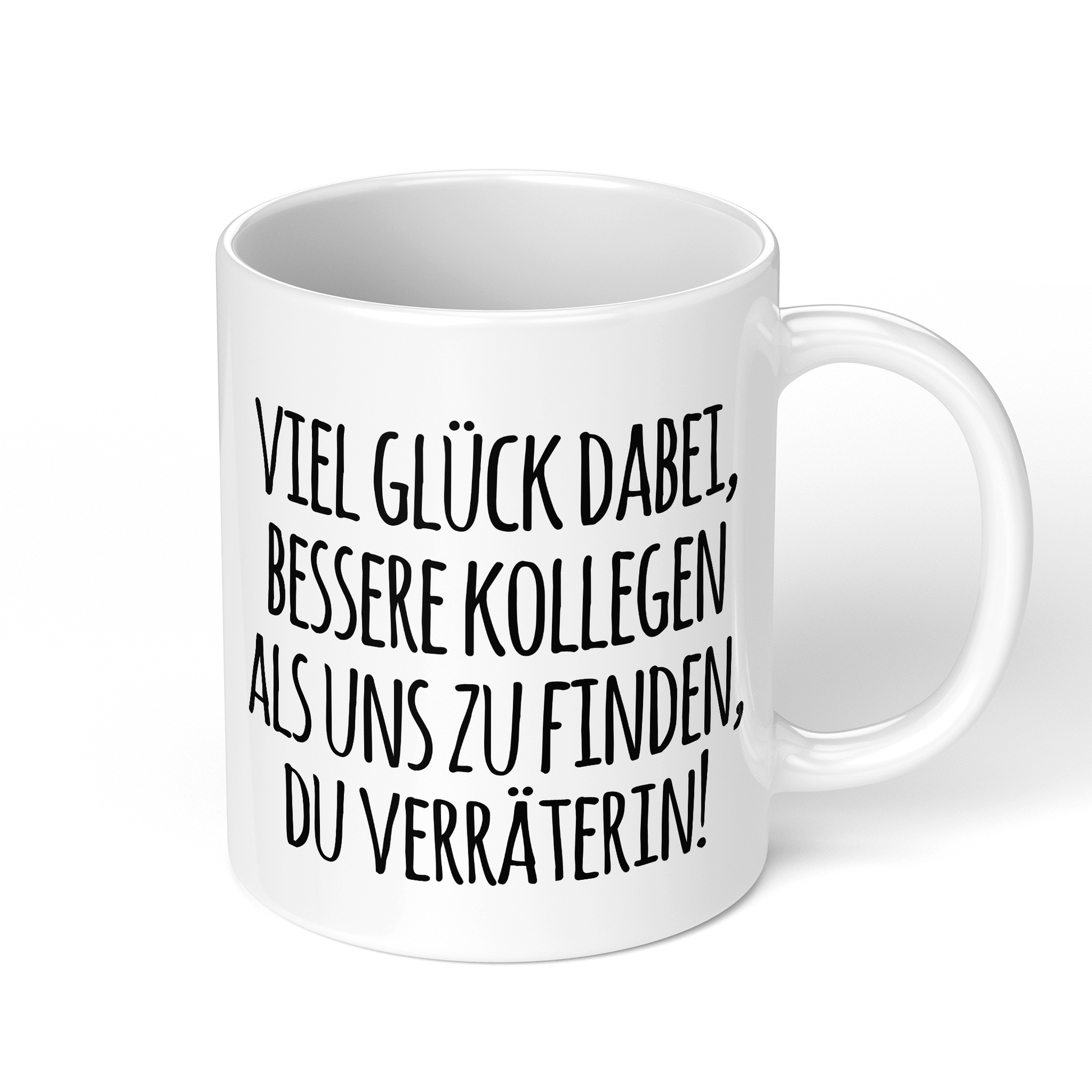 CupHaven® Abschied Kollege Tasse - Viel Glück, Du Verräterin! - Geschenk für Kollegen oder Kollegin zum Jobwechsel bzw. als Abschiedsgeschenk