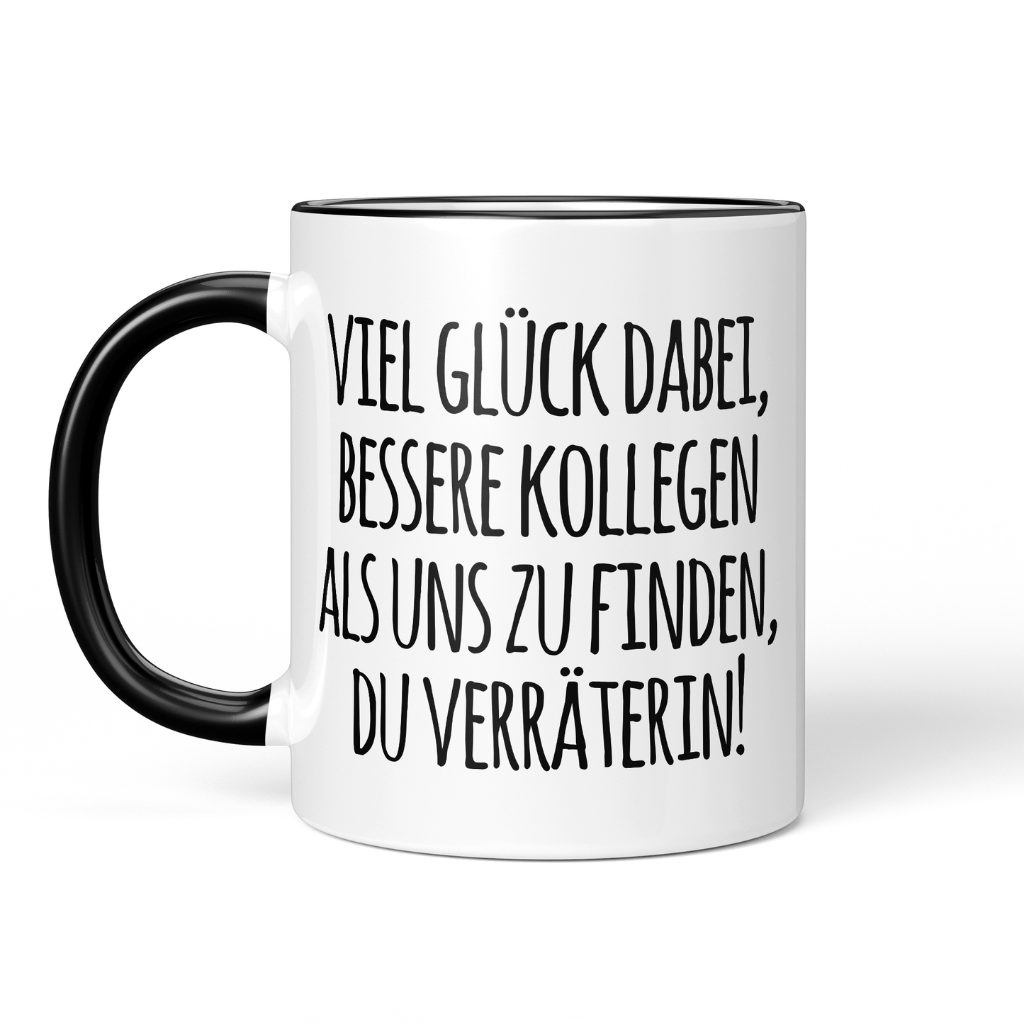 CupHaven® Abschied Kollege Tasse - Viel Glück, Du Verräterin! - Geschenk für Kollegen oder Kollegin zum Jobwechsel bzw. als Abschiedsgeschenk