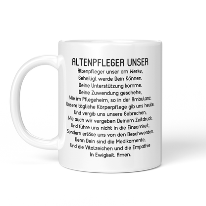 CupHaven® Altenpfleger Tasse - "Altenpfleger Unser"-Gebet - Geschenk für Altenpfleger und Altenpflegerinnen