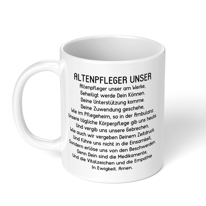 CupHaven® Altenpfleger Tasse - "Altenpfleger Unser"-Gebet - Geschenk für Altenpfleger und Altenpflegerinnen