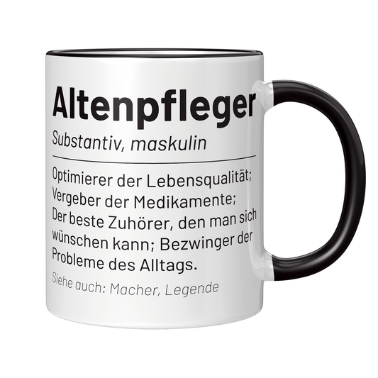 Altenpfleger Tasse - Wörterbucheintrag: Altenpfleger (Altenpflegerin, Geschenk)