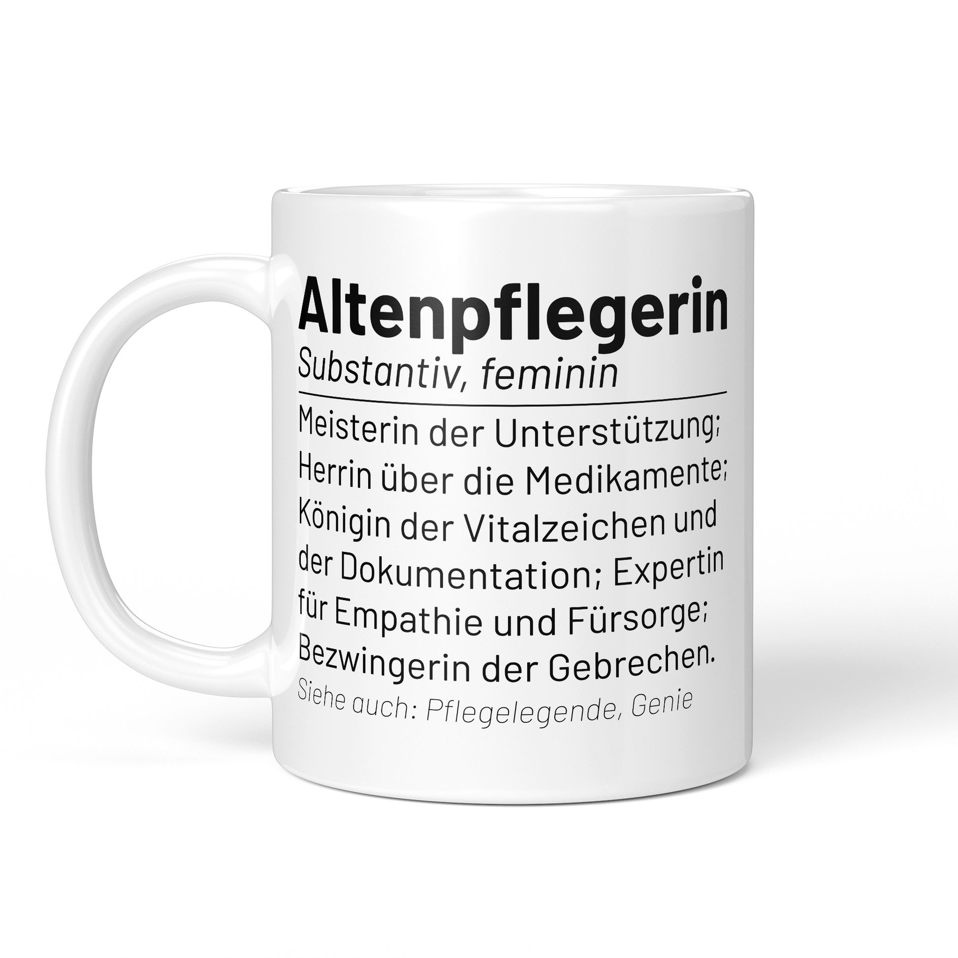 CupHaven® Altenpfleger Tasse - Wörterbuch "Altenpflegerin" - Geschenk für Altenpfleger und Altenpflegerinnen