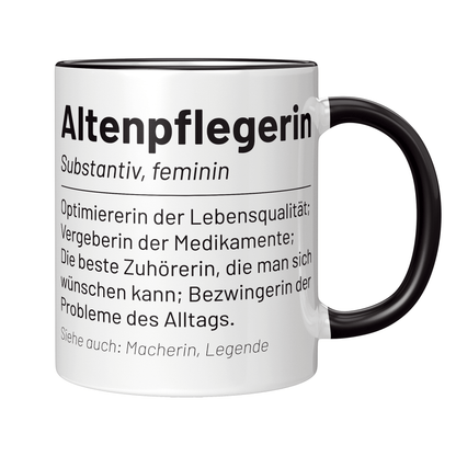 Altenpfleger Tasse - Wörterbucheintrag: Altenpflegerin (Altenpflege, Geschenk)