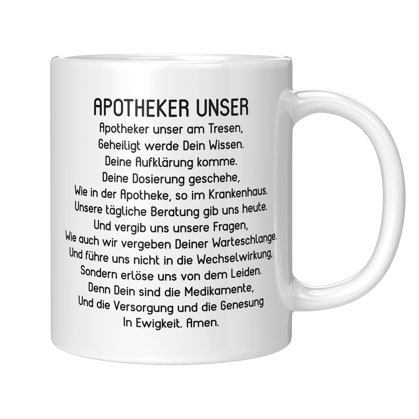 Apotheker Tasse - "Apotheker Unser" Gebet (Apothekerin, Apotheke, Geschenk)