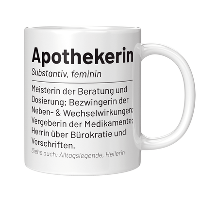 Apotheker Tasse - Wörterbucheintrag: Apothekerin (Apotheke, Geschenk)