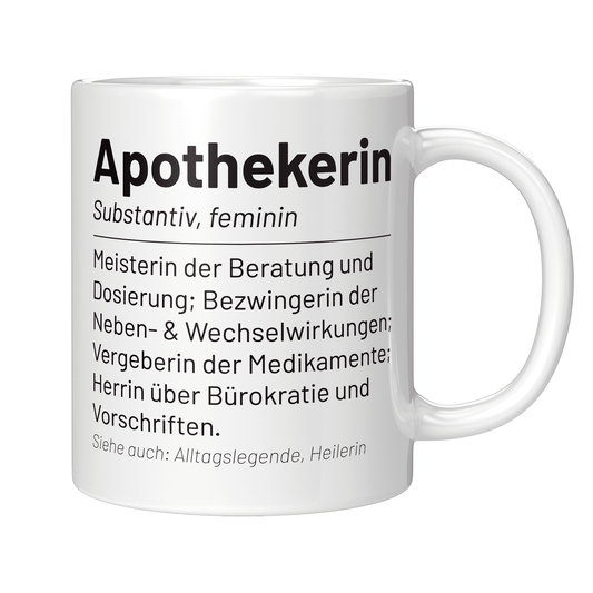Apotheker Tasse - Wörterbucheintrag: Apothekerin (Apotheke, Geschenk)