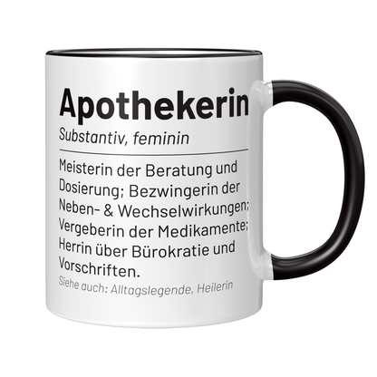 Apotheker Tasse - Wörterbucheintrag: Apothekerin (Apotheke, Geschenk)