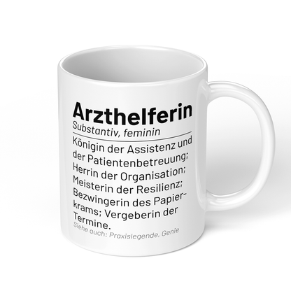 CupHaven® Arzthelferin Tasse - Wörterbuch "Arzthelferin" - Geschenk für Arzthelferinnen und Medizinische Fachangestellte