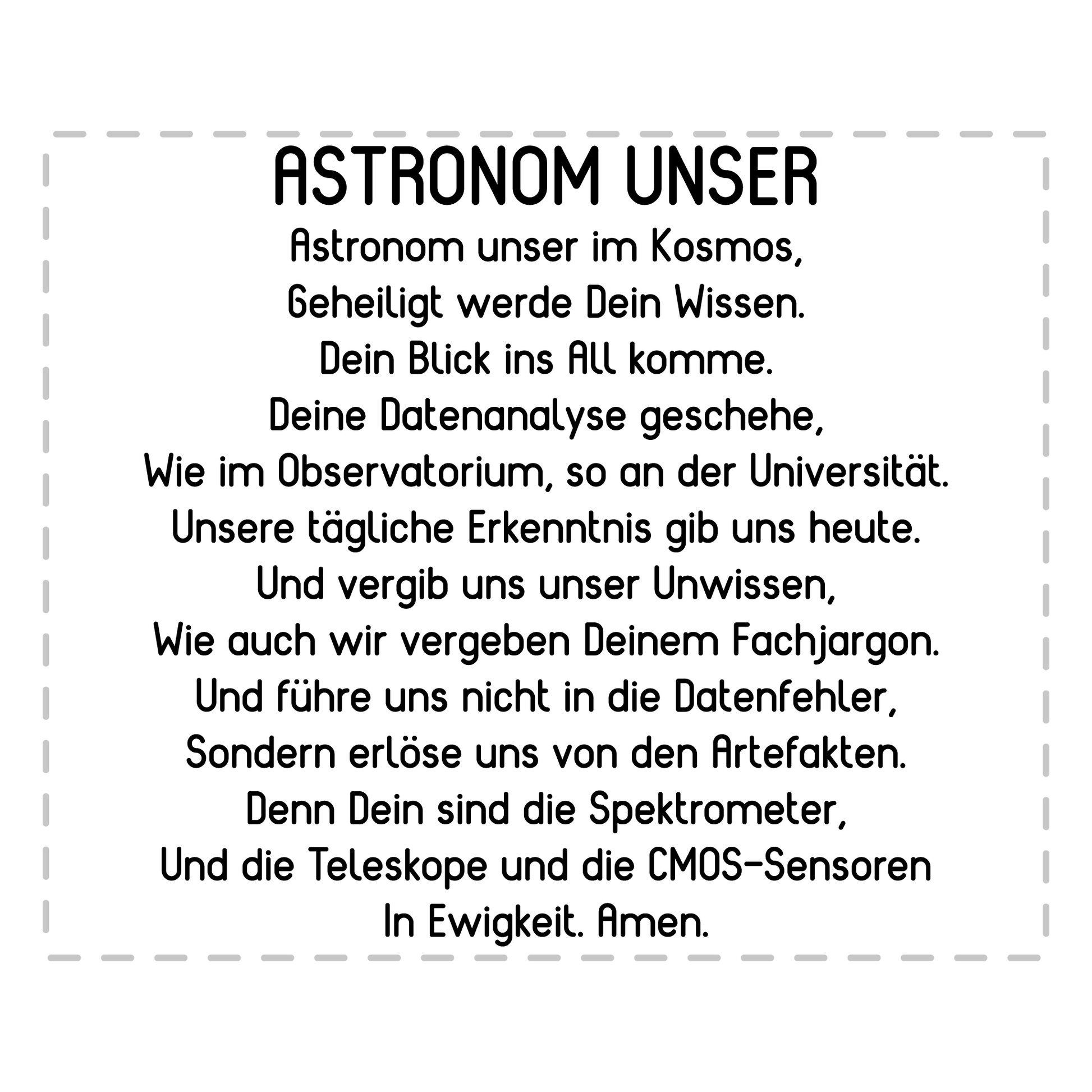 Astronomie Tasse - "Astronom Unser"-Gebet (Astronomin, Geschenk)
