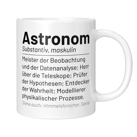 Astronomie Tasse - Wörterbuch "Astronom" (Astronomin, Geschenk)