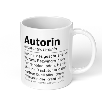 CupHaven® Autor Tasse - Wörterbuch "Autorin" - Geschenk für Autoren und Schriftsteller