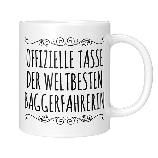 Baggerfahrer Tasse - Weltbeste Baggerfahrerin (Bagger, Geschenk)