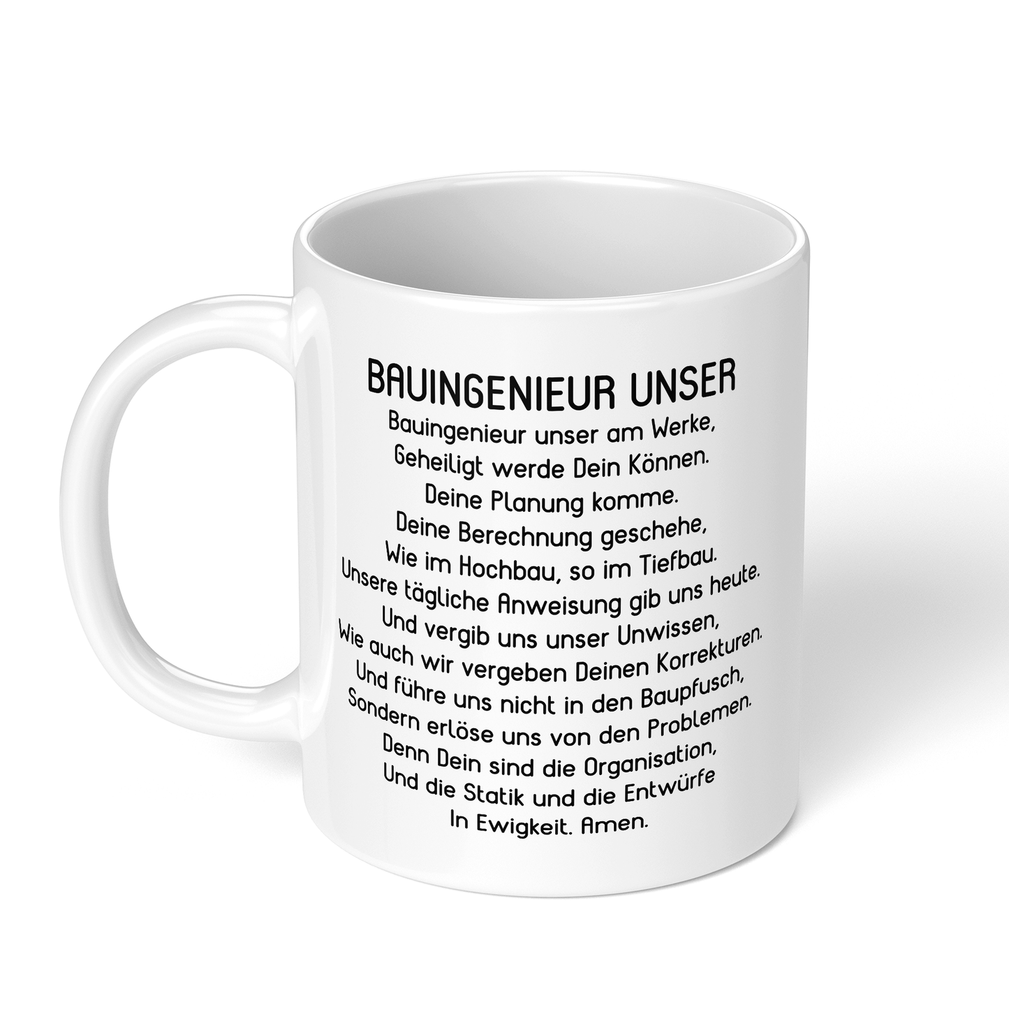 CupHaven® Bauingenieur Tasse - "Bauingenieur Unser"-Gebet - Geschenk für Bauingenieure und Bauingenieurinnen