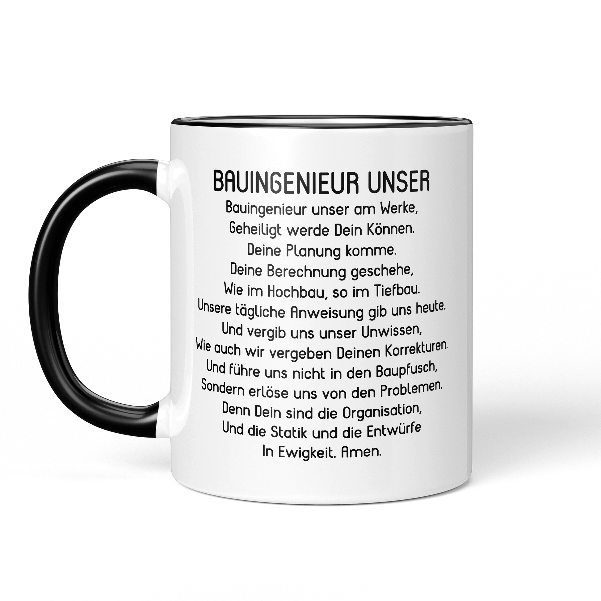 CupHaven® Bauingenieur Tasse - "Bauingenieur Unser"-Gebet - Geschenk für Bauingenieure und Bauingenieurinnen