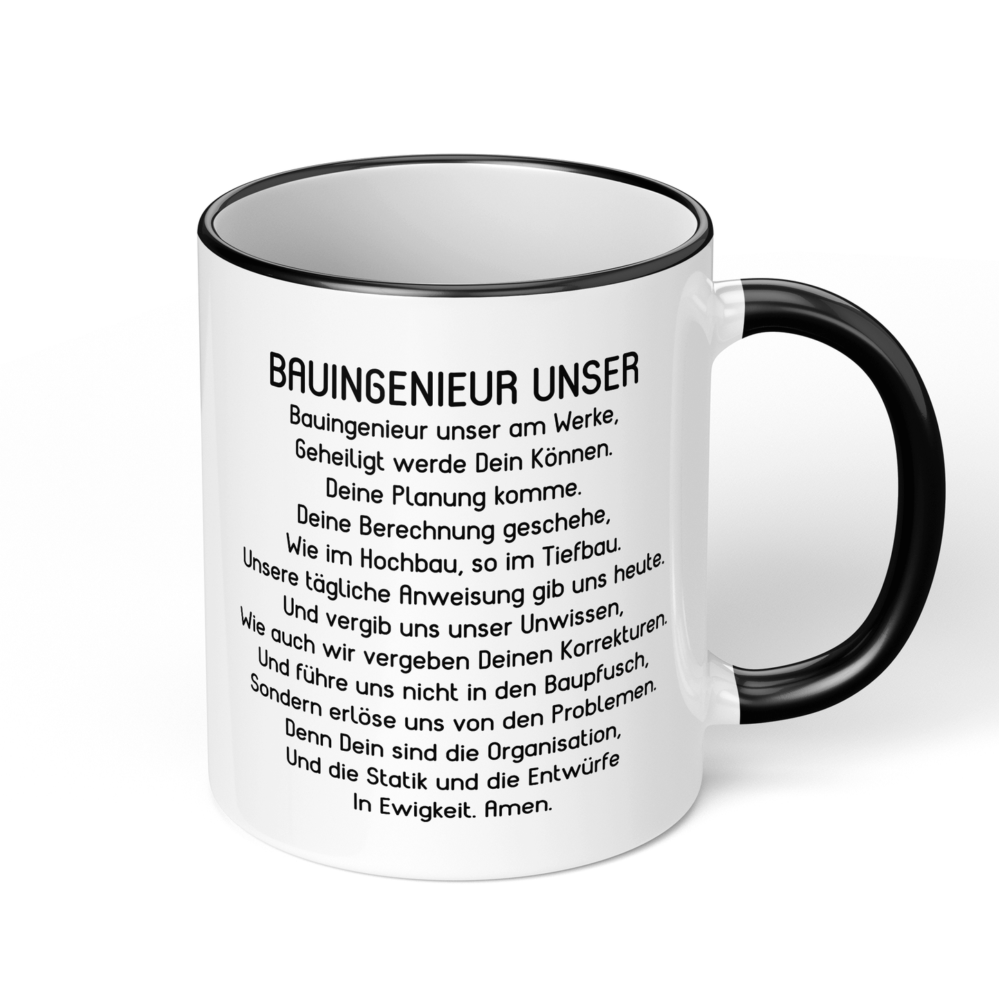 CupHaven® Bauingenieur Tasse - "Bauingenieur Unser"-Gebet - Geschenk für Bauingenieure und Bauingenieurinnen