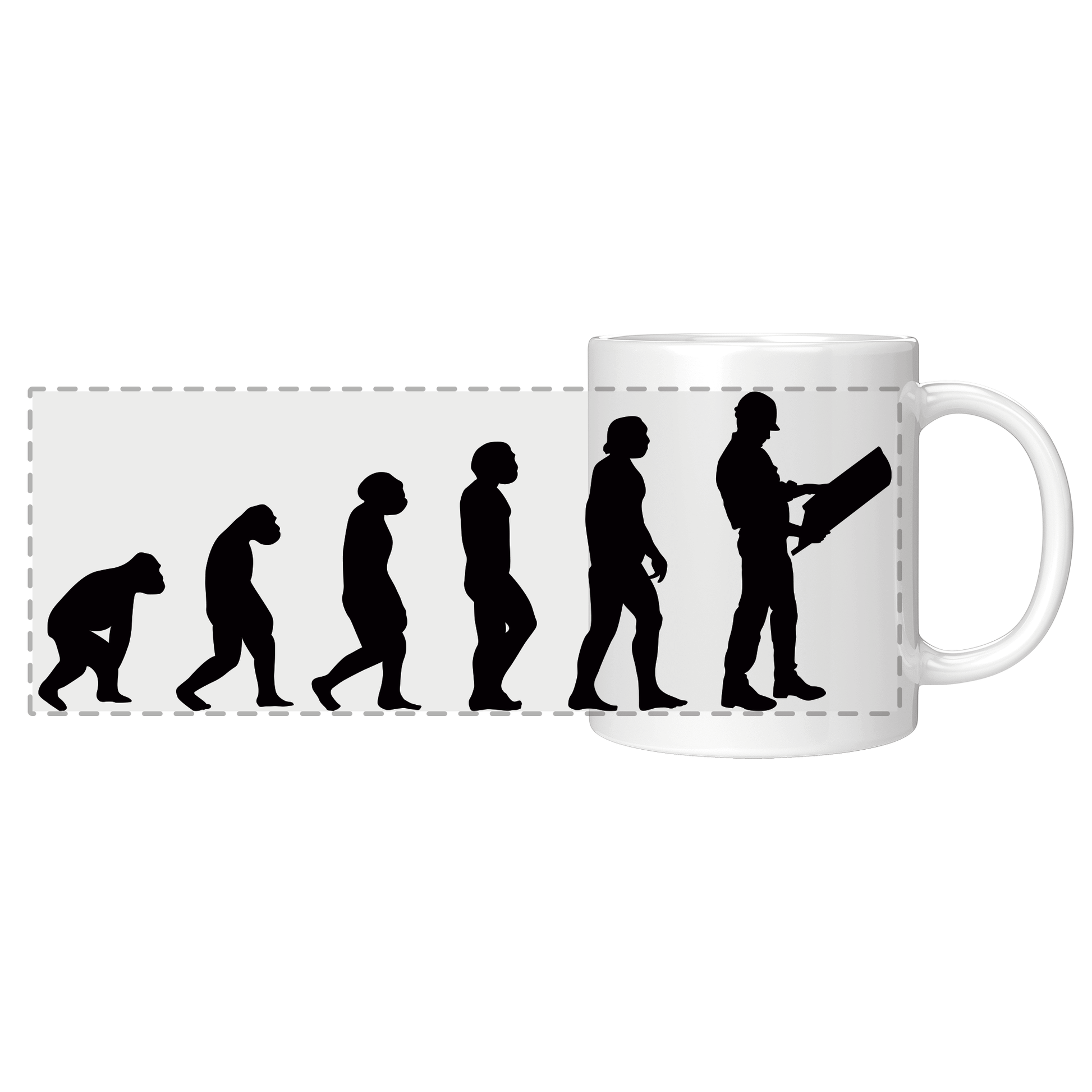 Bauingenieur Tasse - Evolution eines Bauingenieurs (Bauingenieurin, Geschenk)