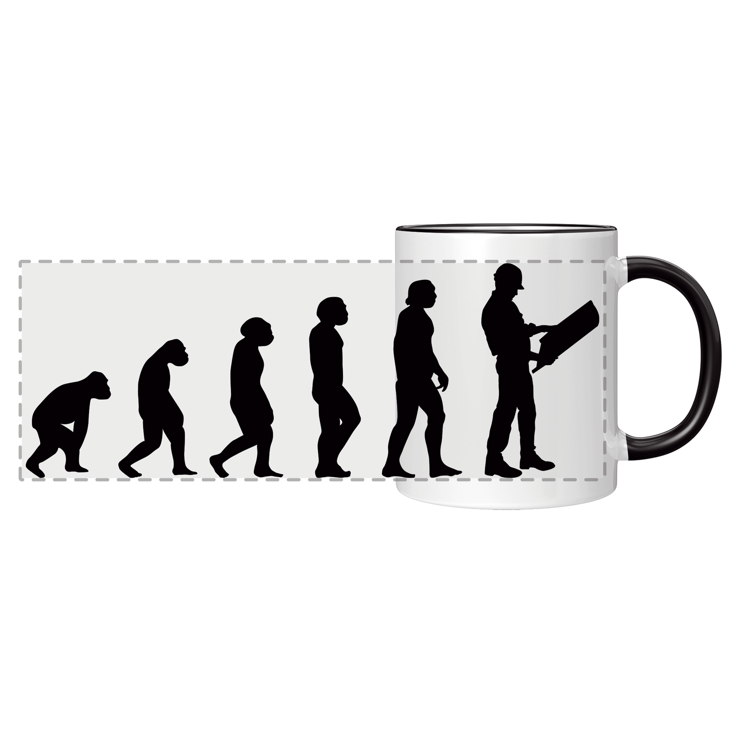 Bauingenieur Tasse - Evolution eines Bauingenieurs (Bauingenieurin, Geschenk)