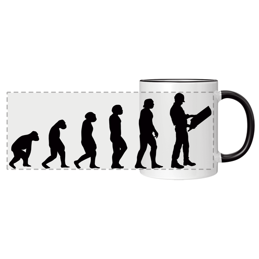 Bauingenieur Tasse - Evolution eines Bauingenieurs (Bauingenieurin, Geschenk)