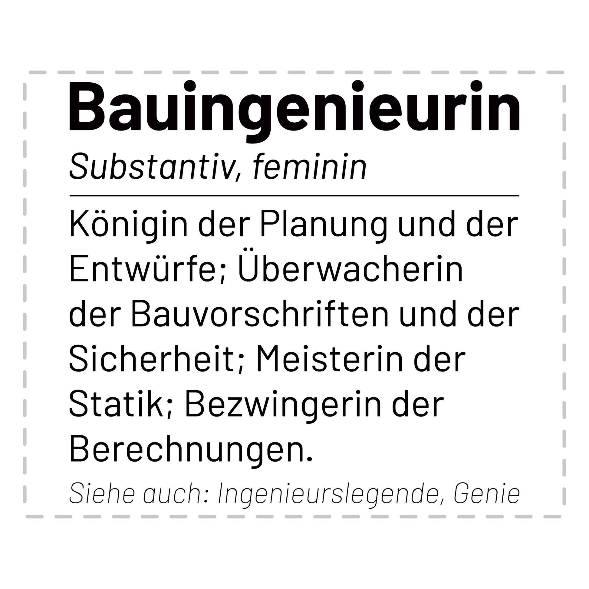 Bauingenieur Tasse - Wörterbucheintrag: Bauingenieurin (Geschenk)