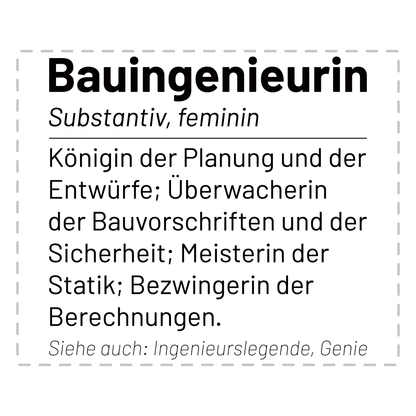 Bauingenieur Tasse - Wörterbucheintrag: Bauingenieurin (Geschenk)