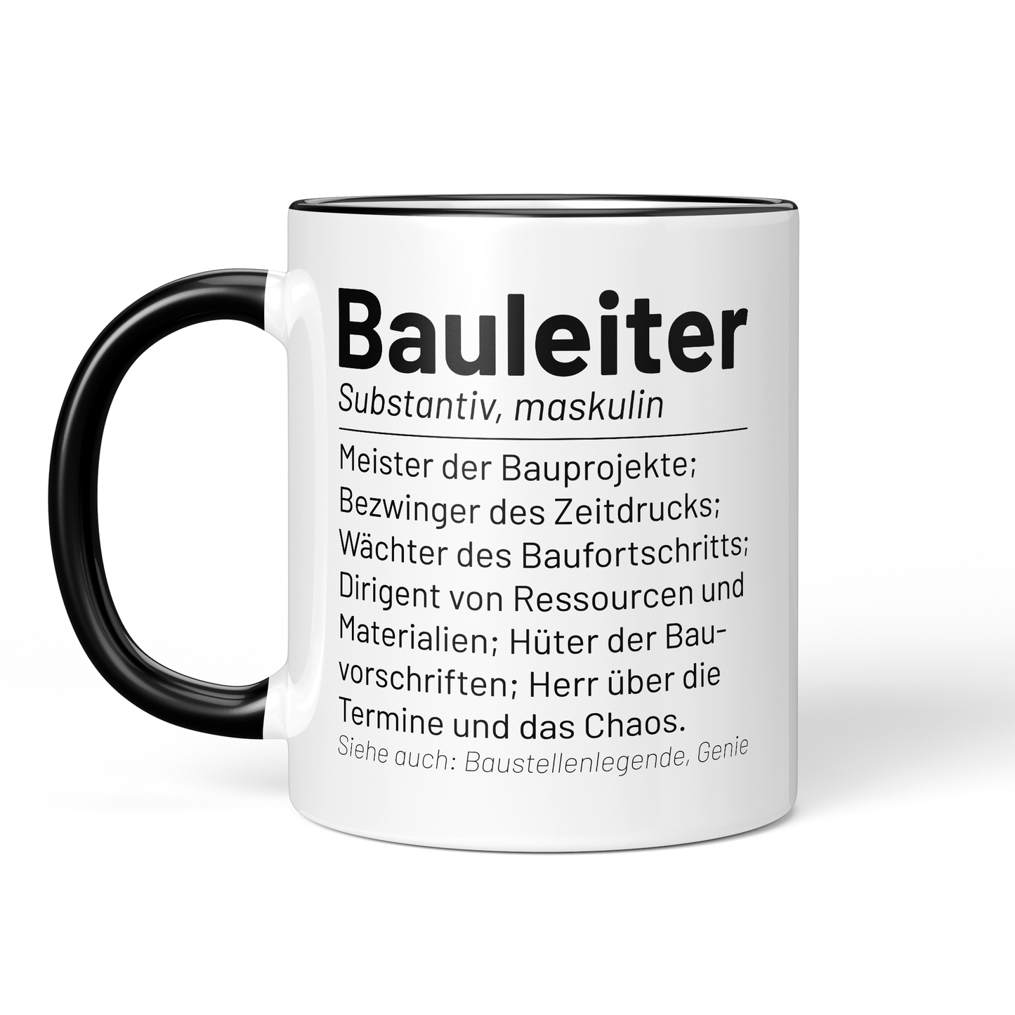 CupHaven® Bauleiter Tasse - Wörterbuch "Bauleiter" - Geschenk für Bauleiter und Bauleiterinnen
