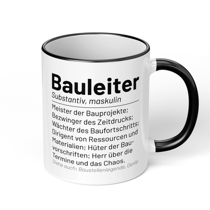 CupHaven® Bauleiter Tasse - Wörterbuch "Bauleiter" - Geschenk für Bauleiter und Bauleiterinnen
