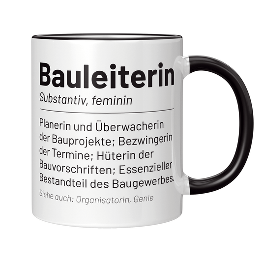 Bauleiter Tasse - Wörterbuch "Bauleiterin" (Bauleitung, Geschenk)