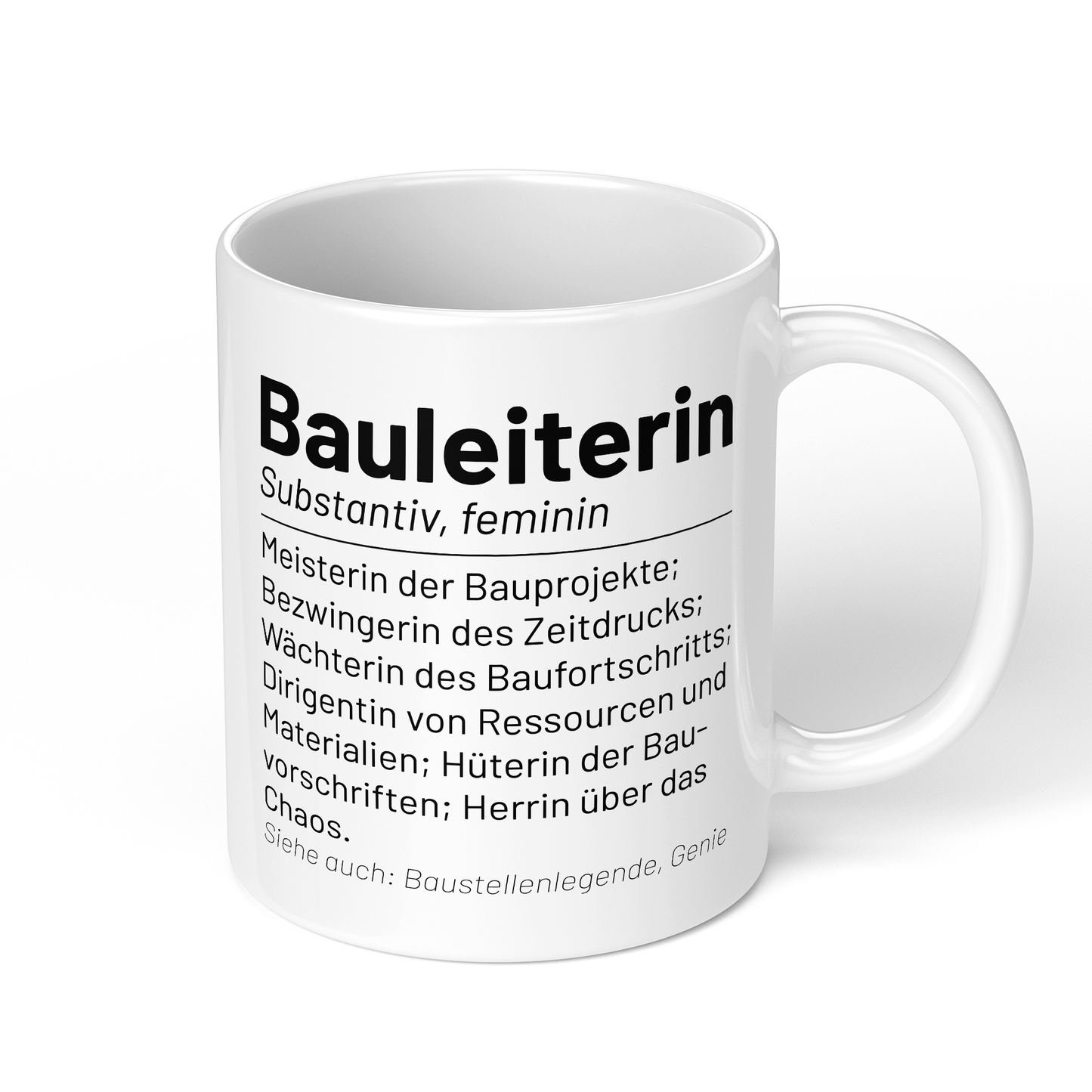 CupHaven® Bauleiter Tasse - Wörterbuch "Bauleiterin" - Geschenk für Bauleiter und Bauleiterinnen