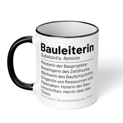 CupHaven® Bauleiter Tasse - Wörterbuch "Bauleiterin" - Geschenk für Bauleiter und Bauleiterinnen