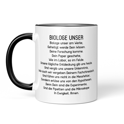 CupHaven® Biologe Tasse - "Biologe Unser"-Gebet - Geschenk für Biologen und Biologinnen