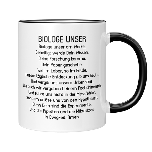 CupHaven® Biologe Tasse - "Biologe Unser"-Gebet - Geschenk für Biologen und Biologinnen
