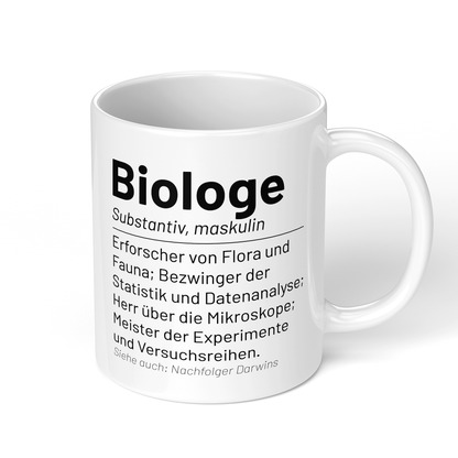 CupHaven® Biologe Tasse - Wörterbuch "Biologe" - Geschenk für Biologen und Biologinnen