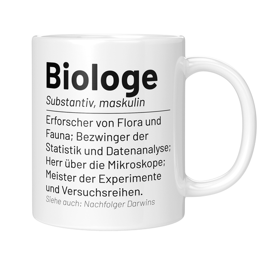 CupHaven® Biologe Tasse - Wörterbuch "Biologe" - Geschenk für Biologen und Biologinnen
