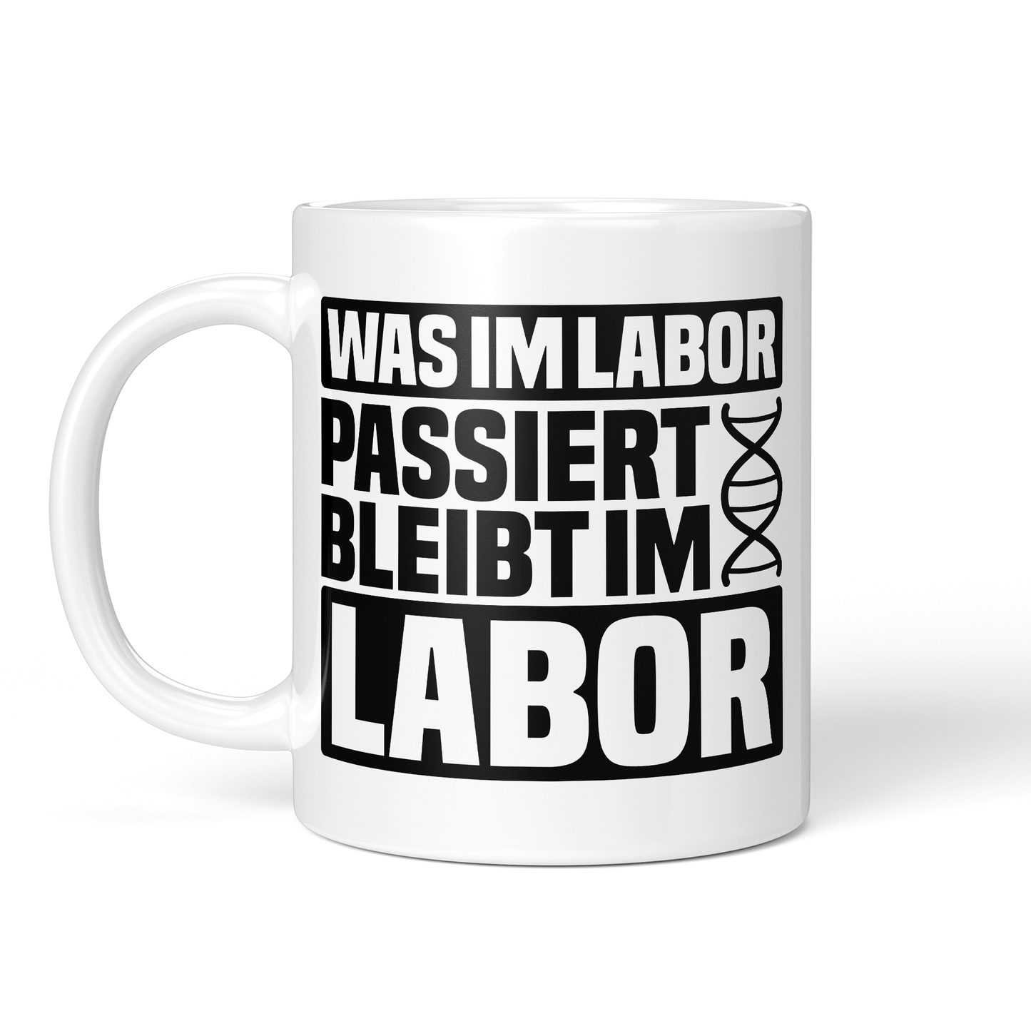 CupHaven® Biologie Tasse - Was im Labor passiert, bleibt im Labor - Geschenk für Biologen, Biochemiker und Genetiker