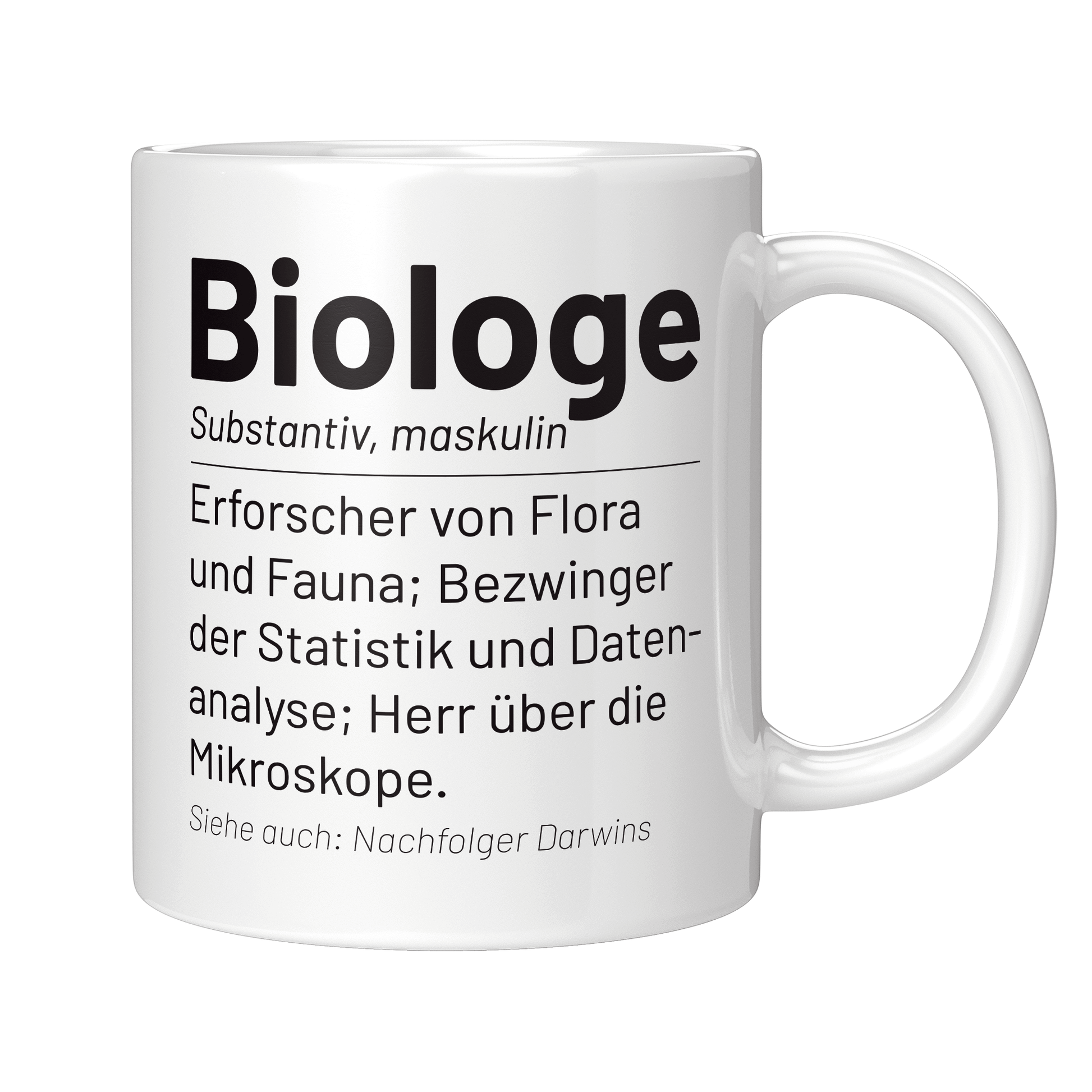 Biologie Tasse - Wörterbucheintrag: Biologe (Biologin, Geschenk)