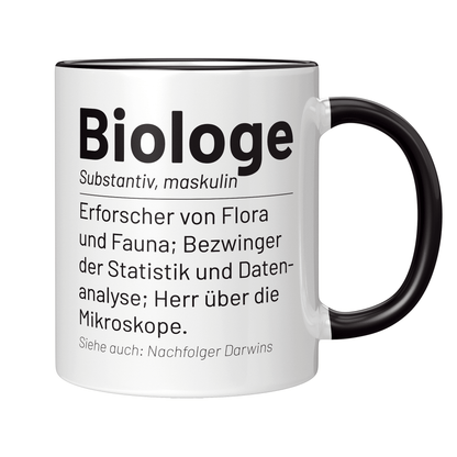Biologie Tasse - Wörterbucheintrag: Biologe (Biologin, Geschenk)