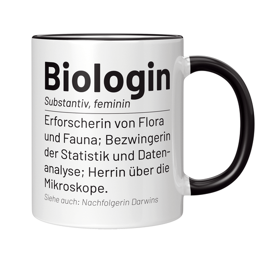 Biologie Tasse - Wörterbucheintrag: Biologin (Biologe, Geschenk)