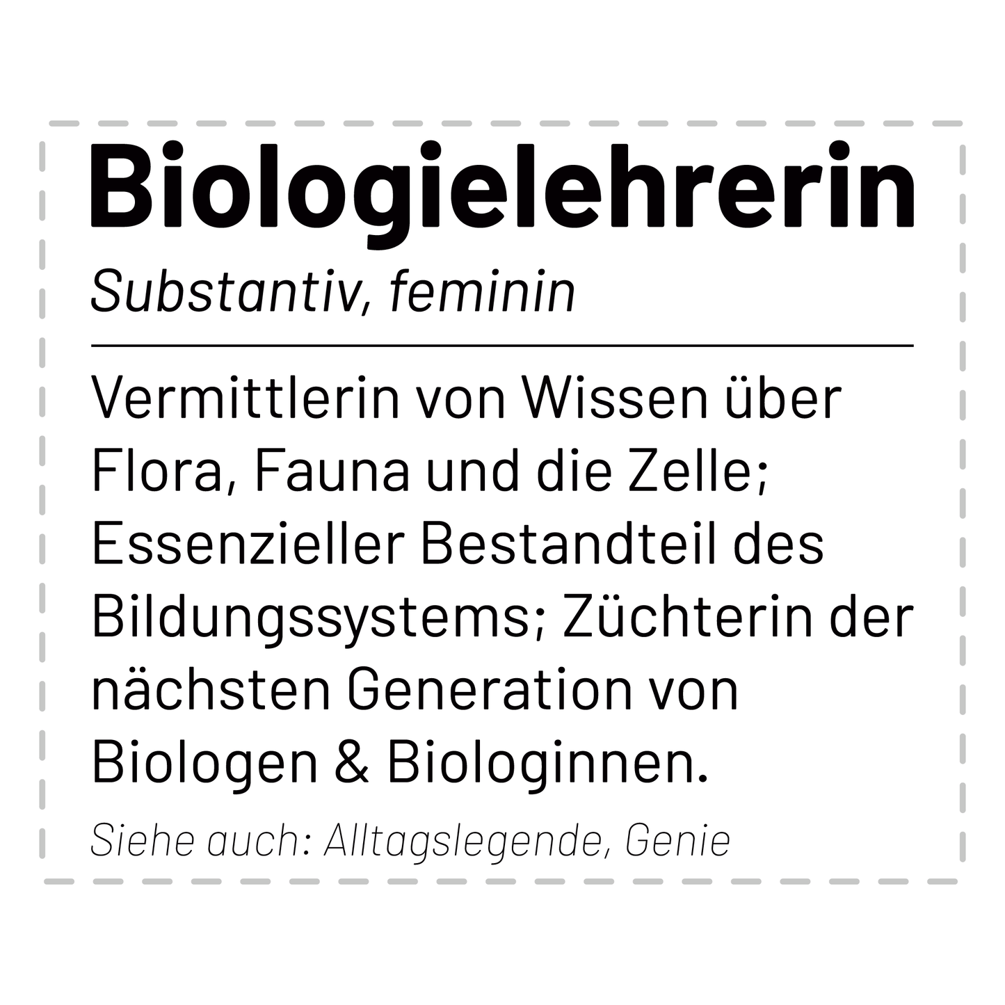 Biologielehrer Tasse - Wörterbuch: Biologielehrerin (Biologie, Lehrer, Geschenk)