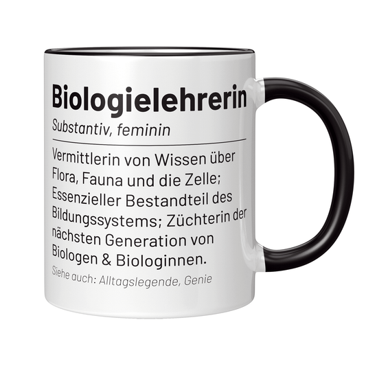 Biologielehrer Tasse - Wörterbuch: Biologielehrerin (Biologie, Lehrer, Geschenk)