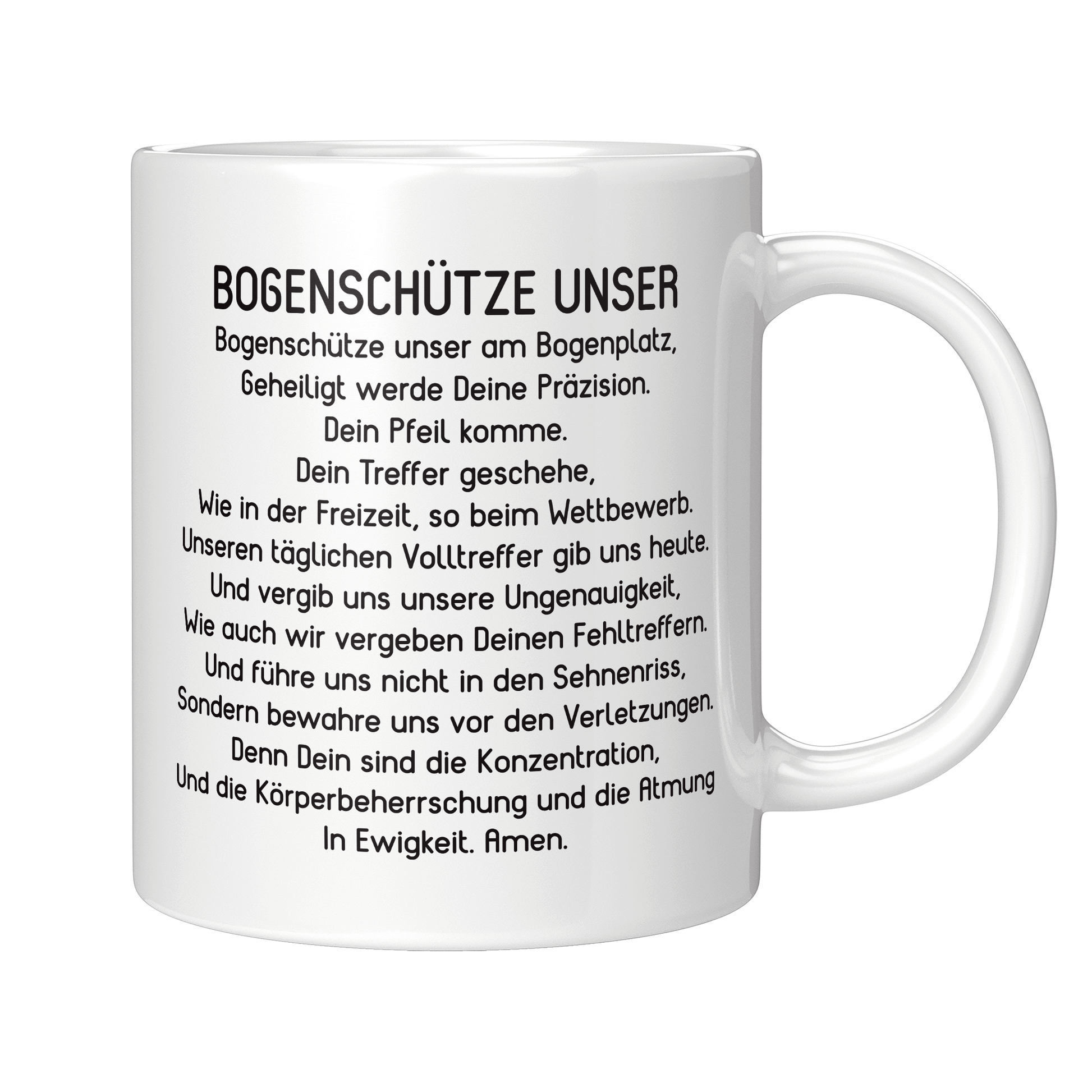 Bogenschießen Tasse - "Bogenschütze Unser"-Gebet (Bogenschützin, Bogensport, Geschenk)