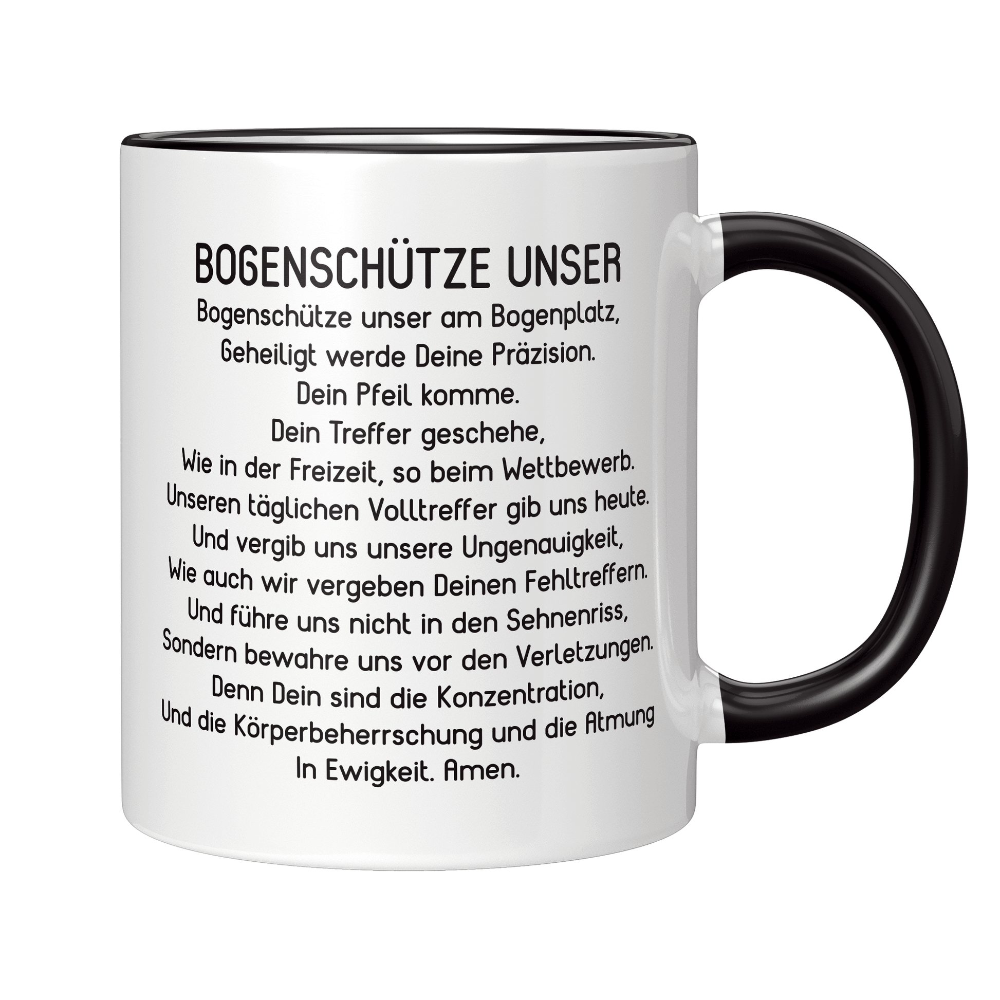 Bogenschießen Tasse - "Bogenschütze Unser"-Gebet (Bogenschützin, Bogensport, Geschenk)