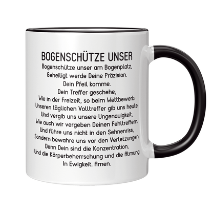 Bogenschießen Tasse - "Bogenschütze Unser"-Gebet (Bogenschützin, Bogensport, Geschenk)