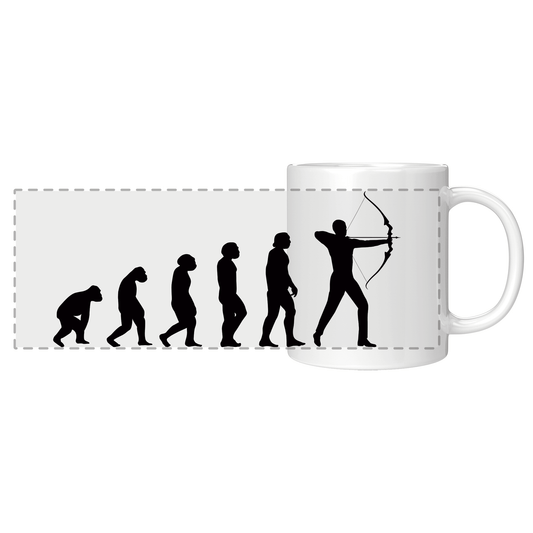 Bogenschießen Tasse - Evolution des Bogenschützen (Bogenschützin, Bogensport, Geschenk)